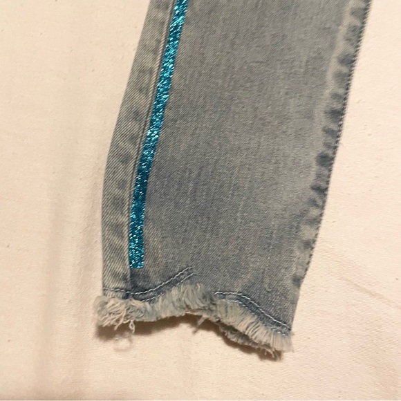 Gap Kids Glitter Graphic Skinny Jeans with Stretch Size 8 - Picture 5 of 16
